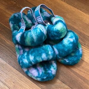 UGG Oh Yeah Slide Blue/Multi size 9